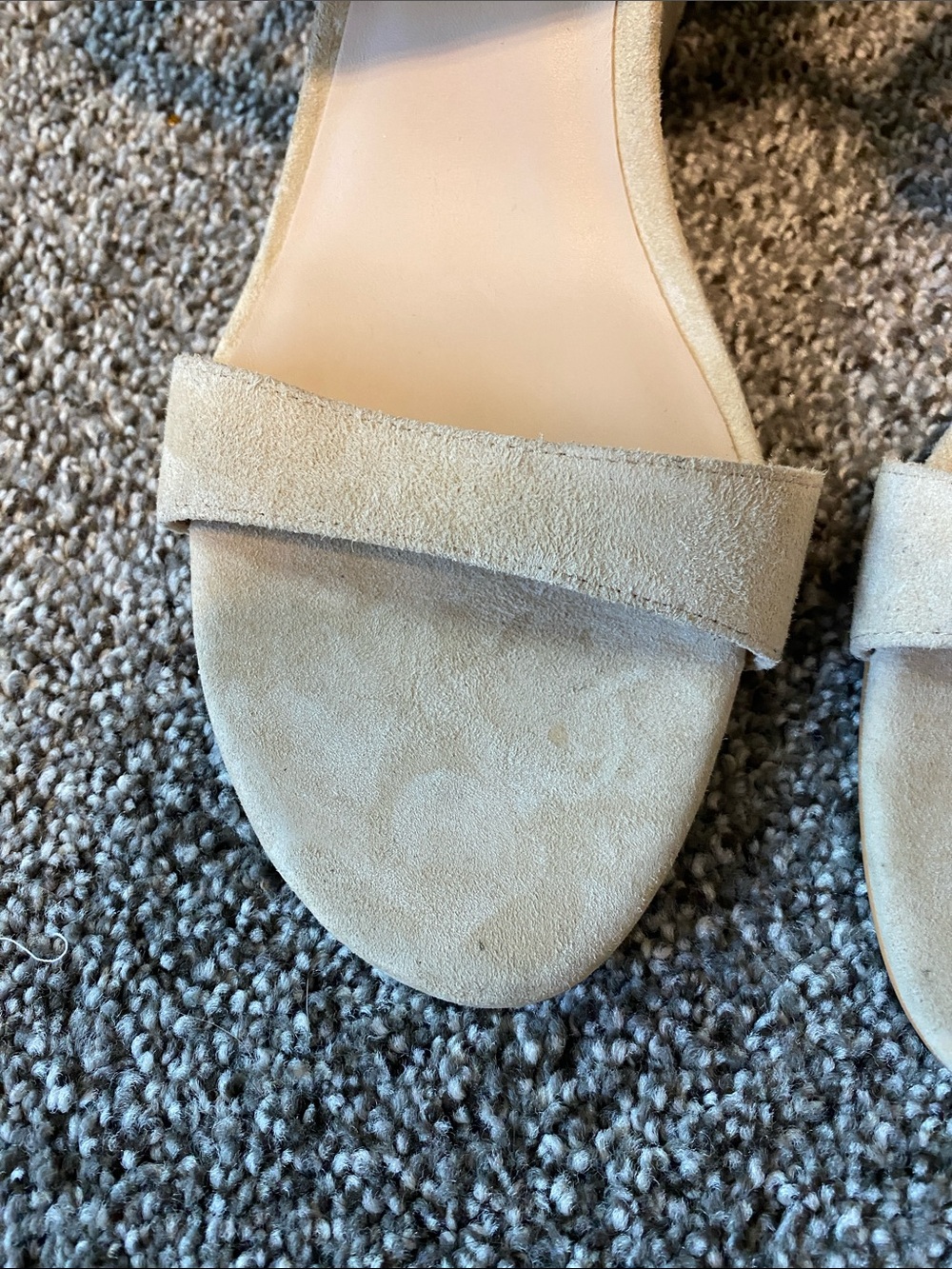 Stuart Weitzman Beige Suede Wedge Sandals - Picture 3 of 14
